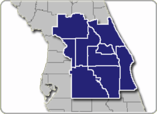 Map of Counties covered in Florida